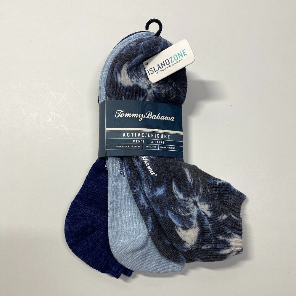Tommy Bahama Coolmax Island Zone Low Cut Socks One Size - 3 Pair